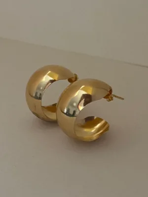 Gold-Plated Half Hoop Earrings