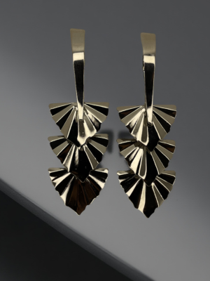 Silver Plated Leaf Design Drop Earring