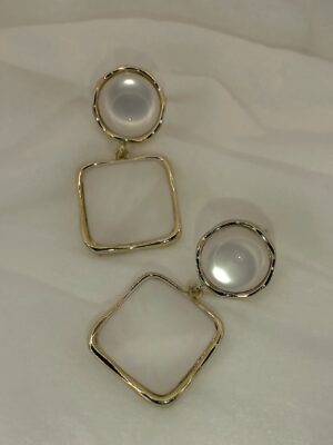 Gold Plated White Pearl Earring